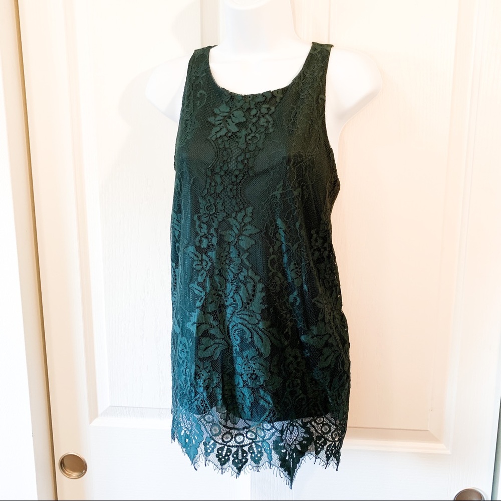Apt. 9 Green Floral Lace Top